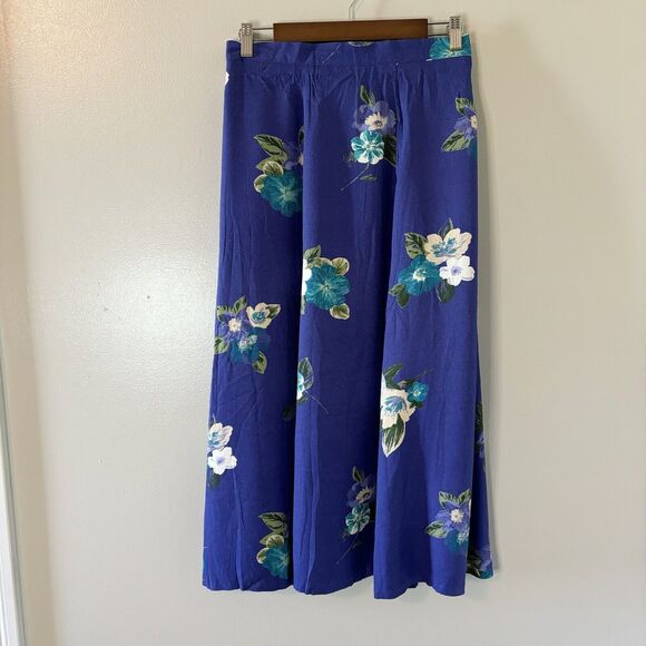 Southern Lady Dresses & Skirts - Vintage Southern Lady Midi Skirt Blue Floral Cottagecore Granny 80’s Med…